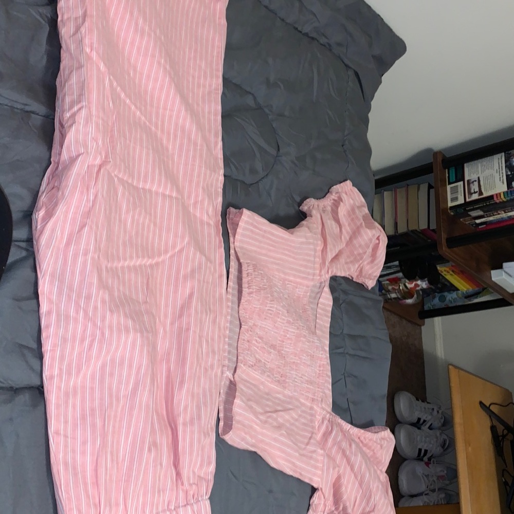 Striped pink jumpsuit